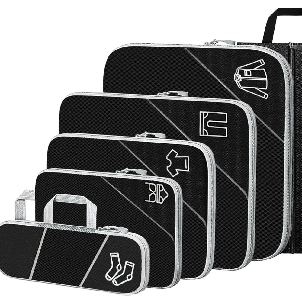 Compression Packing Cubes 6 Set Travel Ultralight Suitcase Organiser